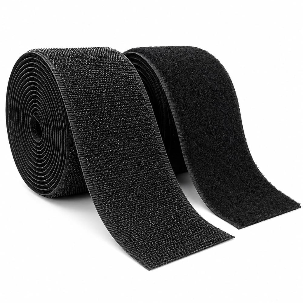 Fecho de Contato 100mm Preto Costura Sem Cola Velcro Fita Aderente Alta Resistência Mochila Bolsa Artesanato