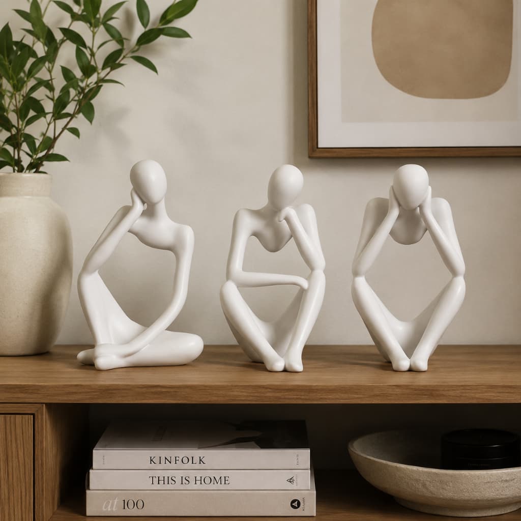 Esculturas Decorativas Modernas Kit 3 Peças Sala Quarto Escritório Decoração Minimalista Luxo