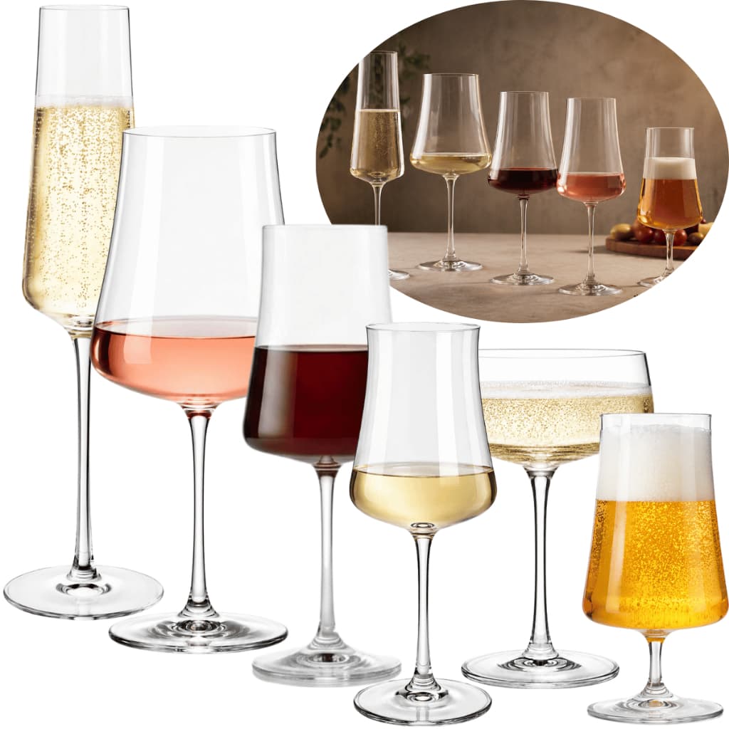 Jogo de Taças Vidro Champanhe Vinho Água Cerveja Cristal Requinte Gourmet Bar Decoração Exclusiva