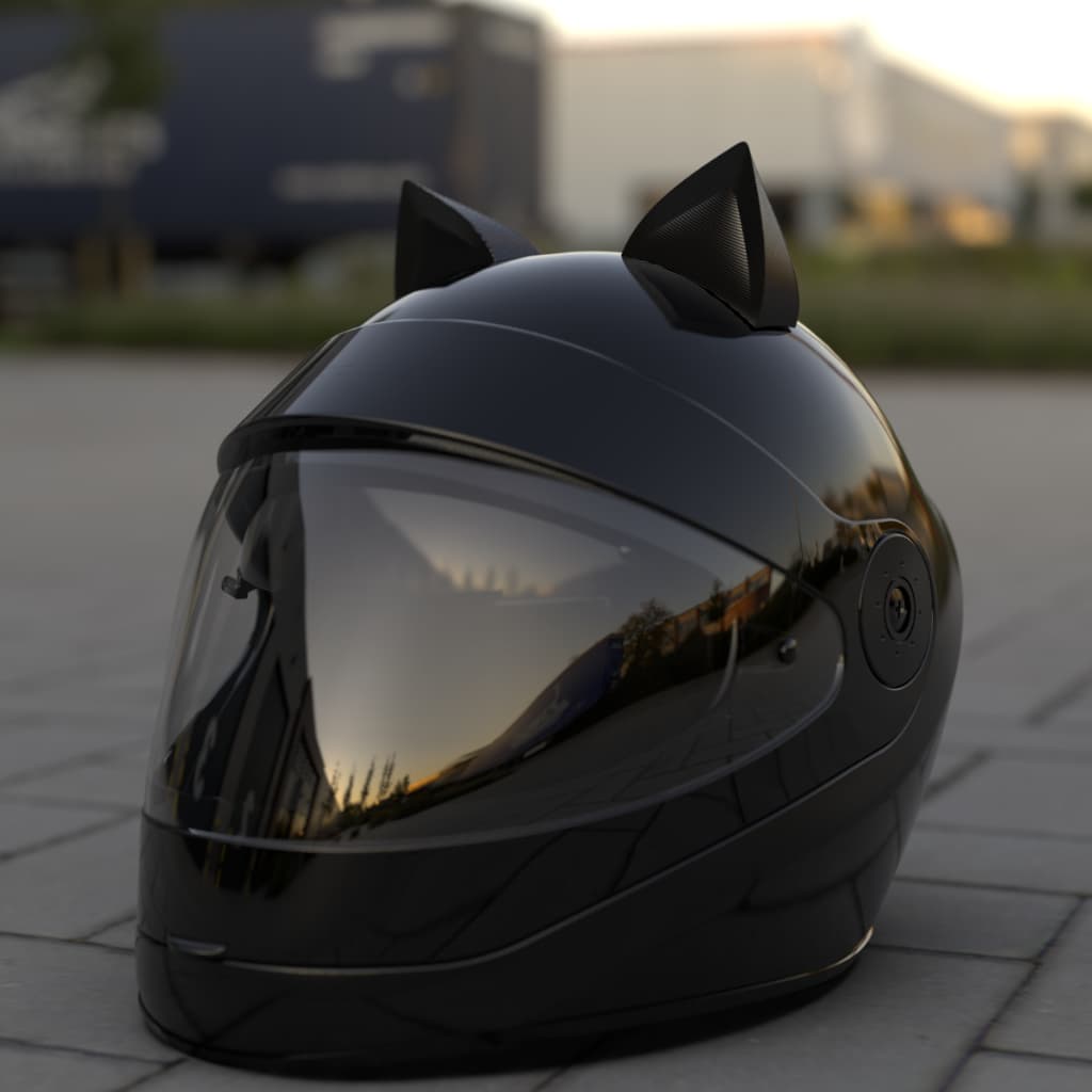 Orelha De Gato Acessório Moto Bike Fixar Capacete Dupla Face