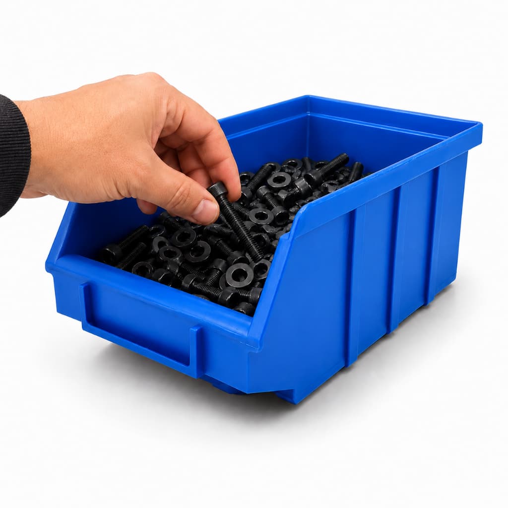 Kit 27 Caixa Bin N4 Azul Gaveta Gaveteiro Organizador Plástico Para Pratelheira Organizadora