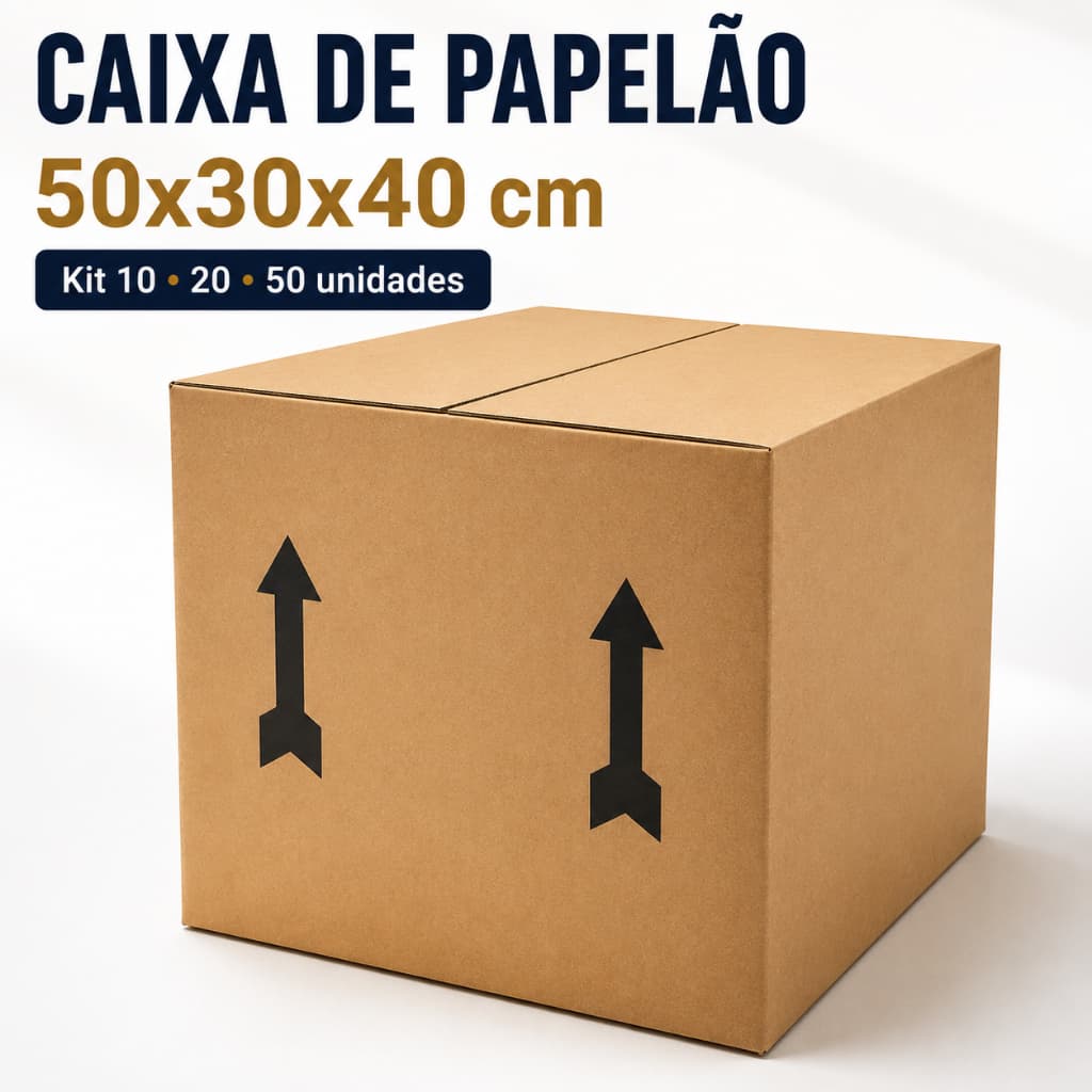 Caixas de Papelão Cesta Básica E-commerce Multiuso Embalagem Produtos Correios com 50 Unds