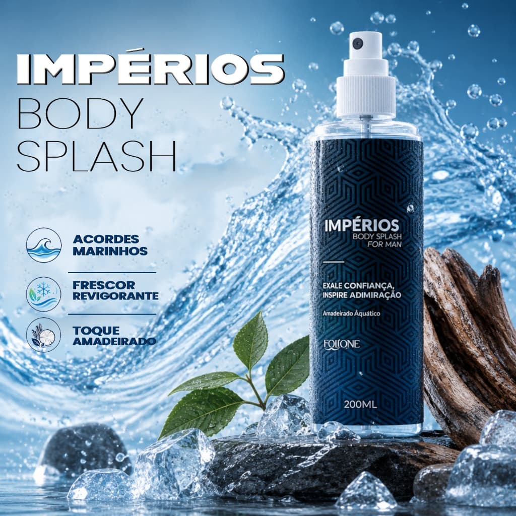 Body Splash Masculino Impérios 200 ML Perfume Amadeirado Áquatico