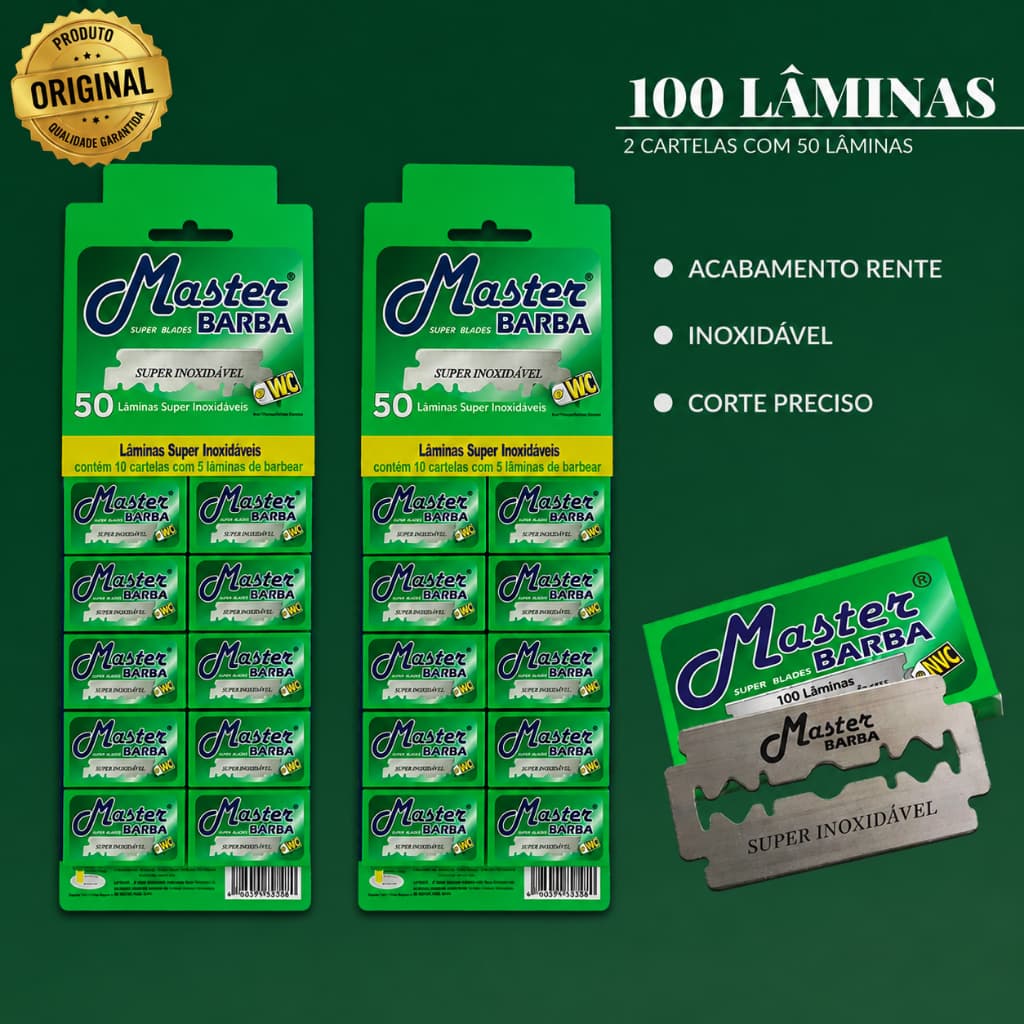 LÂMINA MASTER BARBA SUPER BARBA KIT 02 CARTELAS (100UND)