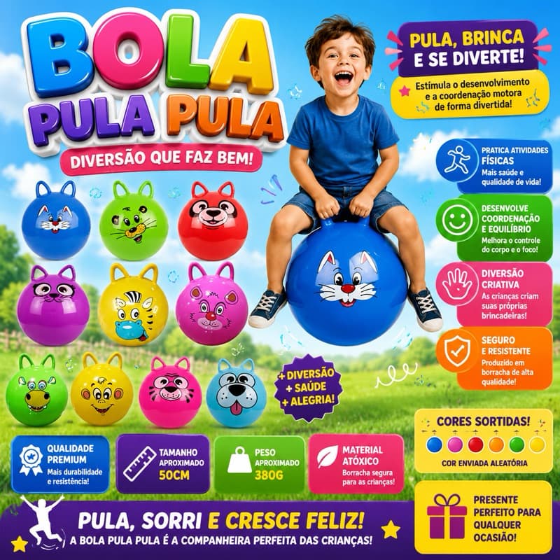 🏀🐰 Bola Pula Pula Infantil – Diversão, Exercício e Alegria para as Crianças! 🐰🏀