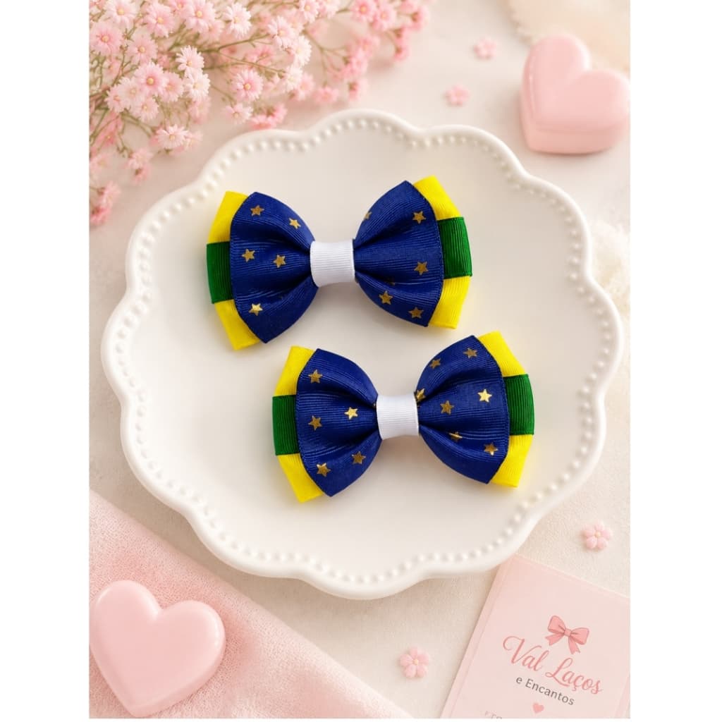 Laço de Cabelo infantil Copa do Mundo Brasil Laço de Menina Acessórios de cabelo Acessórios infantil Adulto laço Brasil