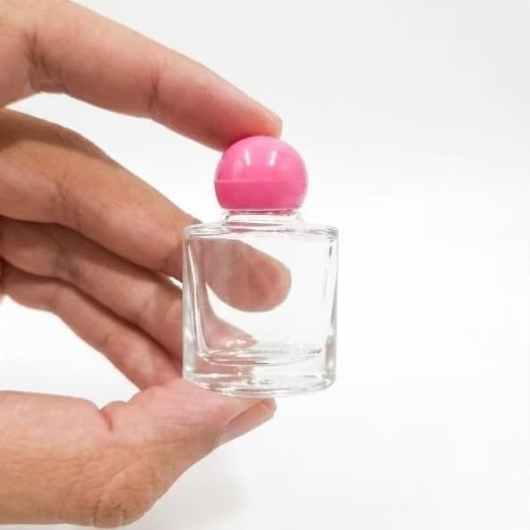 Kit 10/30 Frasco de Vidro 8ml + Tampa Bola Rosa porta óleo unção, perfume