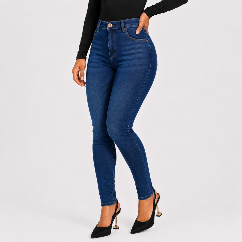 Calça Jeans Feminina Modeladora Cintura Alta Empina Bumbum Com Lycra Elastano Premium Lançamento Calça Para trabalhar