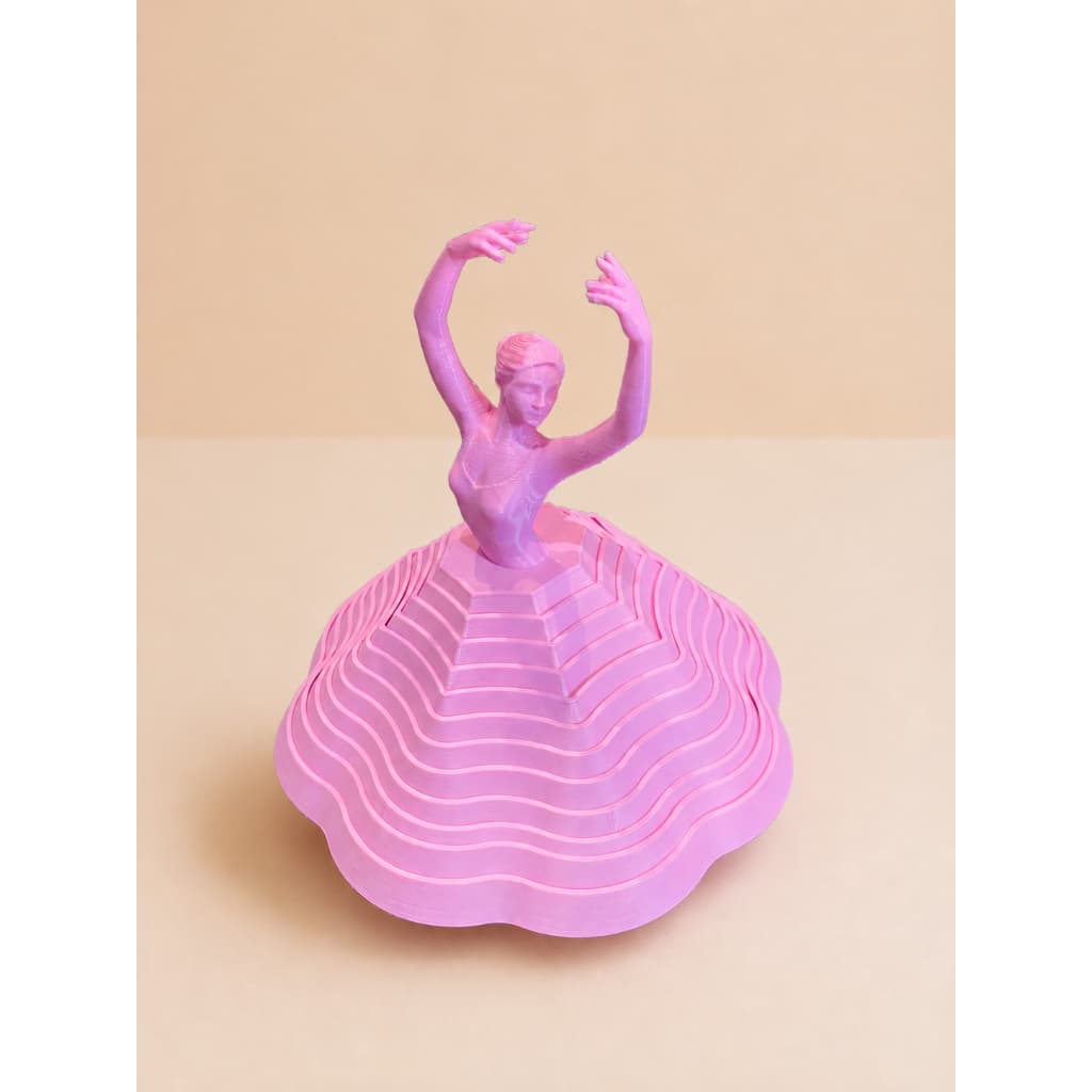 Decoração bailarina articulada flexível rosa - 3D