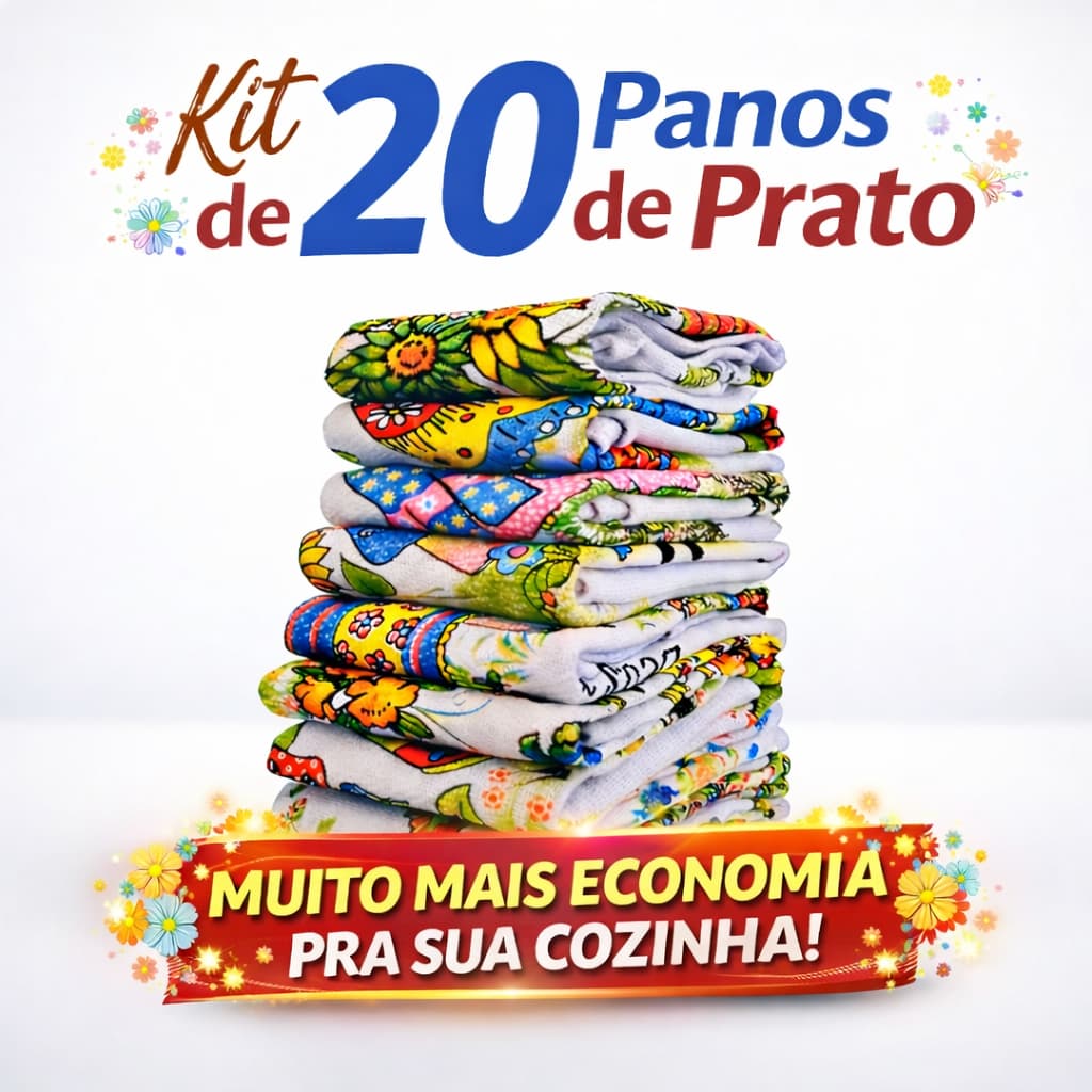 Kit com Panos de Prato 45x75 Premium | Pano de Copa Alta Qualidade Promoção
