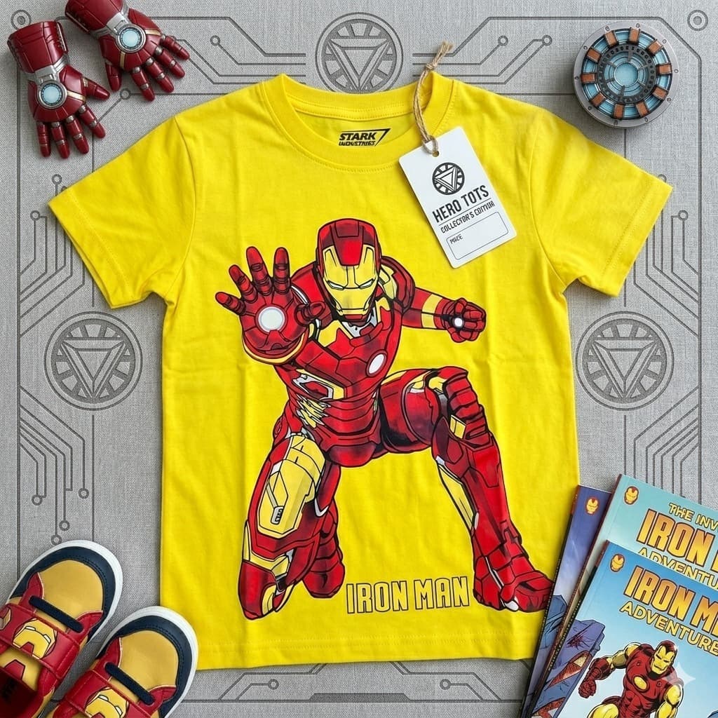 Camisa Infantil Menino Homem De Ferro Amarela (ac)