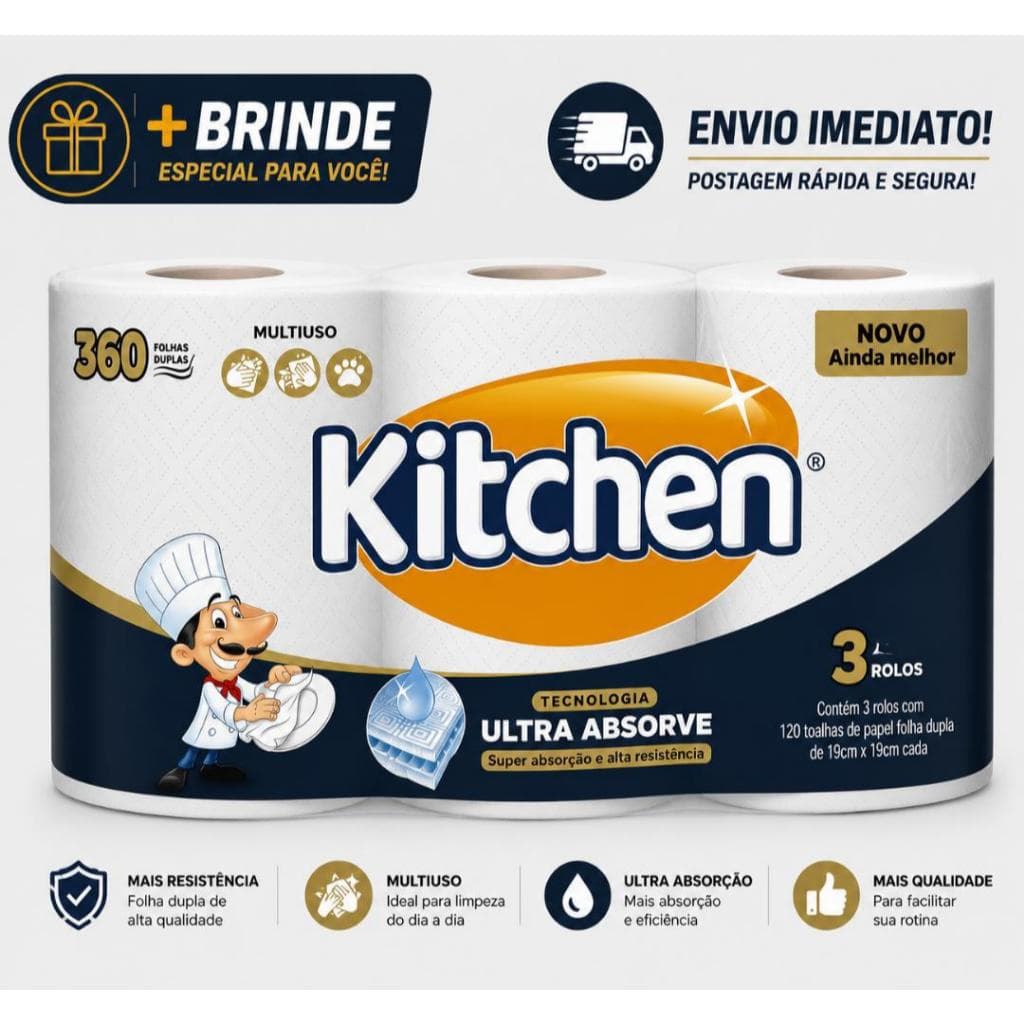 Papel Toalha Kitchen 360 Folhas