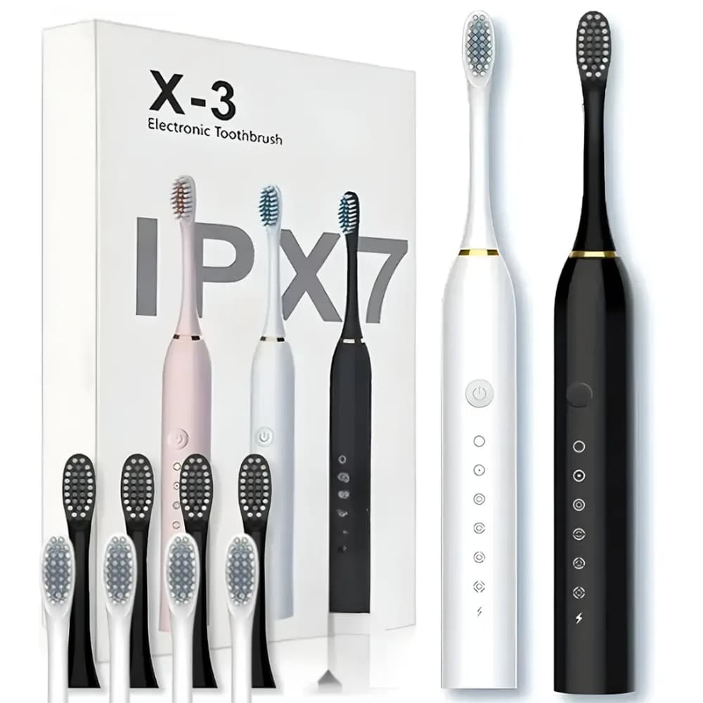 Escova de Dente Elétrica Sônica X-3 Recarregável À Prova D'água IPX7