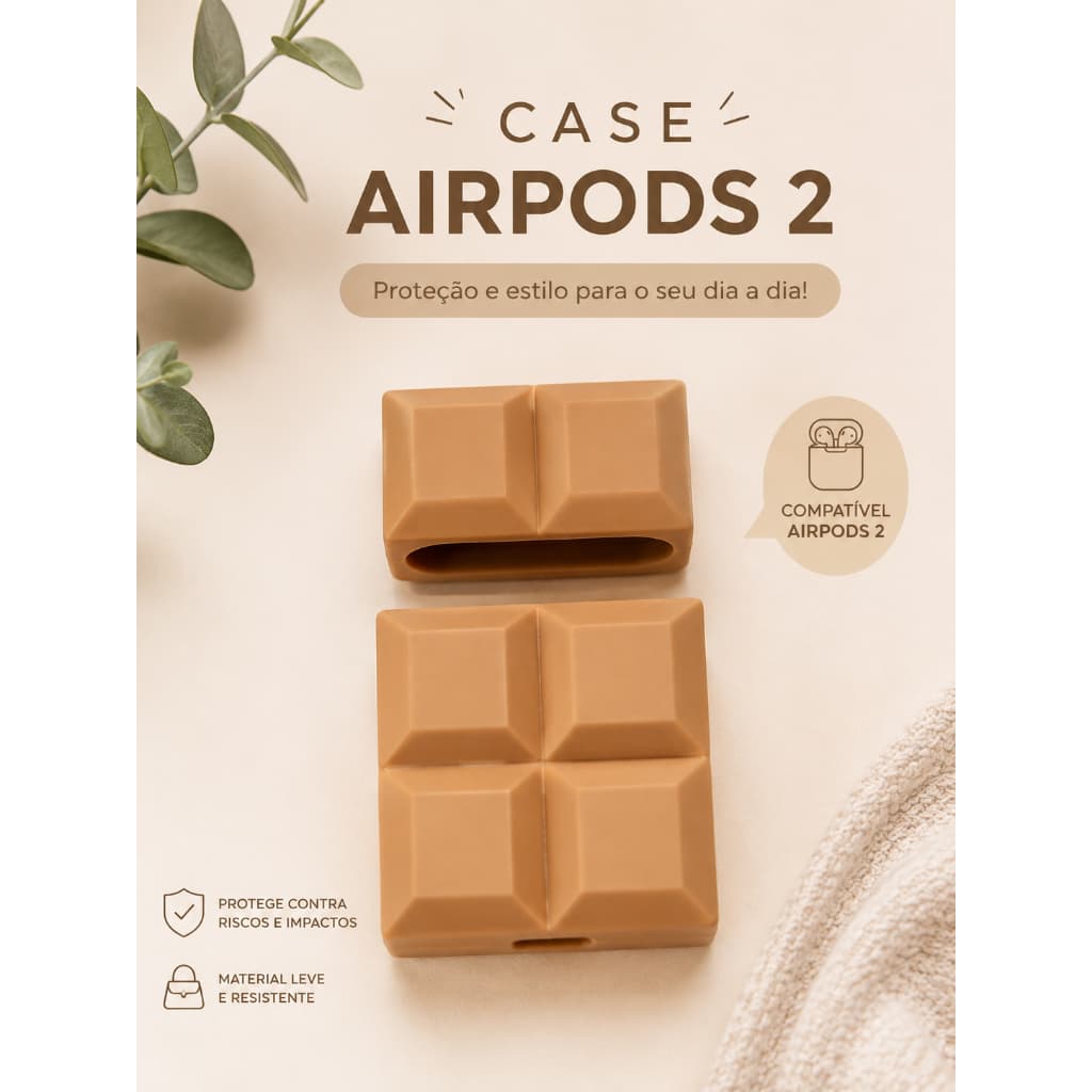Case Capinha Barra Chocolate Compatível Com Airpods 2