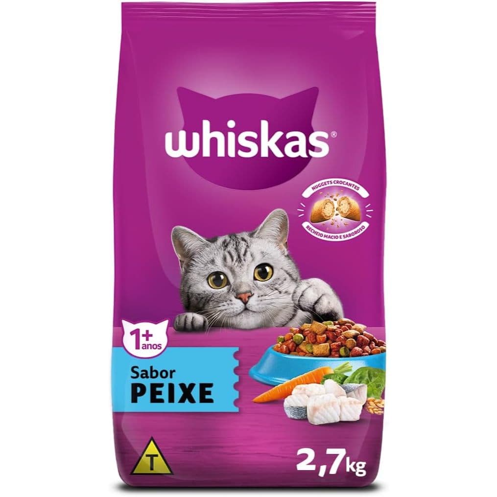 Ração Whiskas Peixe Gatos Adultos 2,7 Kg