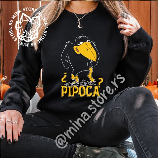 Moletom Você Disse, Pipoca? PicaPau Unissex Algodão Casual Confortável Masculino Feminino