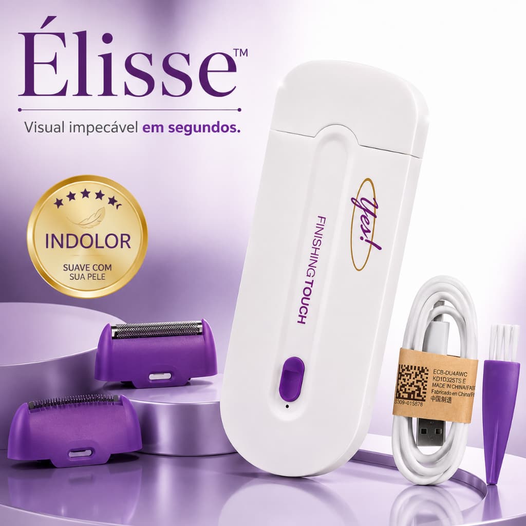 Depilador Elétrico Portátil Indolor Élisse™ Recarregável USB