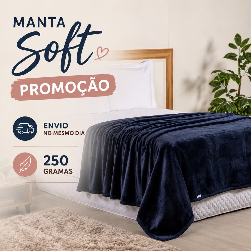 Cobertor Soft Casal Mantinha Coberta de Luxo Microfibra