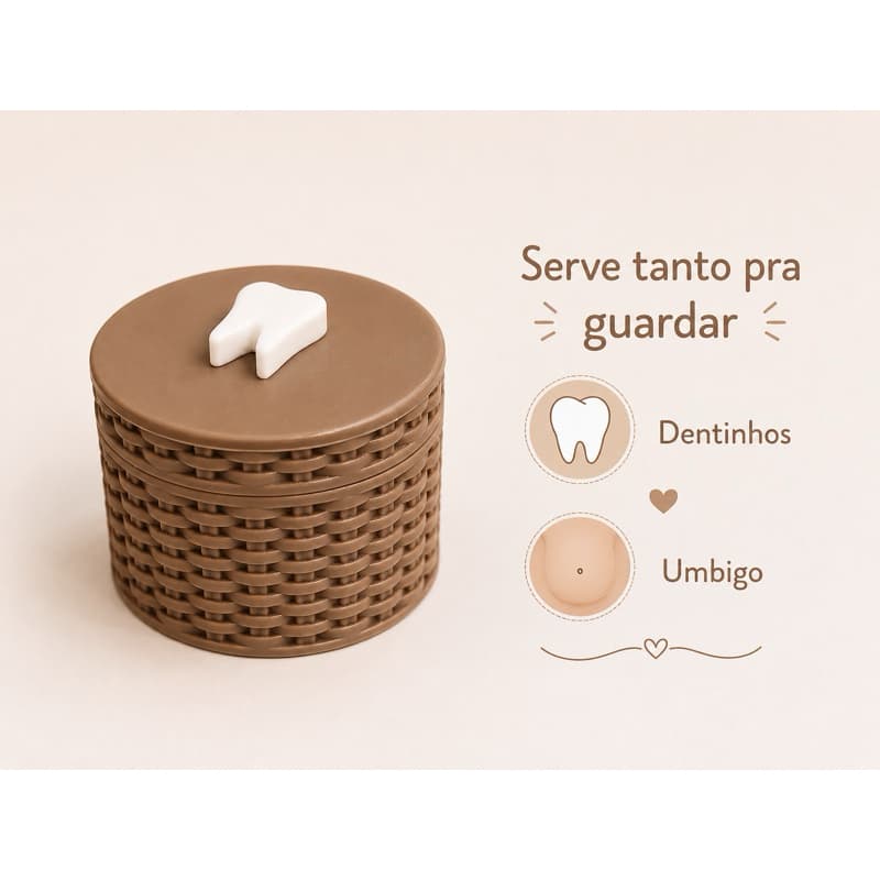 Caixinha Porta Dentinhos e Umbiguinho do Bebê com Tampa Decorada COD-04