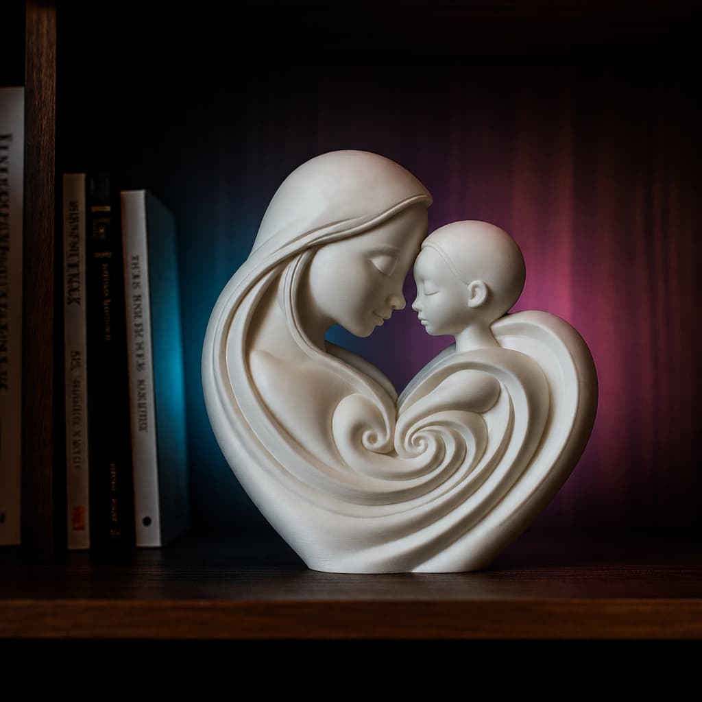 Escultura Decorativa Amor de Mãe Arte Moderna para Sala, Quarto e Presente Especial