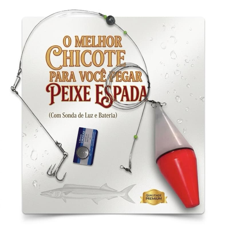 🎣 CHICOTE COMPLETO PARA BOIA DE ESPADA 🎣 Chicote+boia+incatroado c/ garateia 3/0