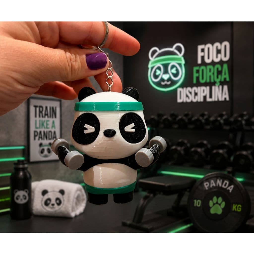 Chaveiro Panda Academia Fofo Fitness