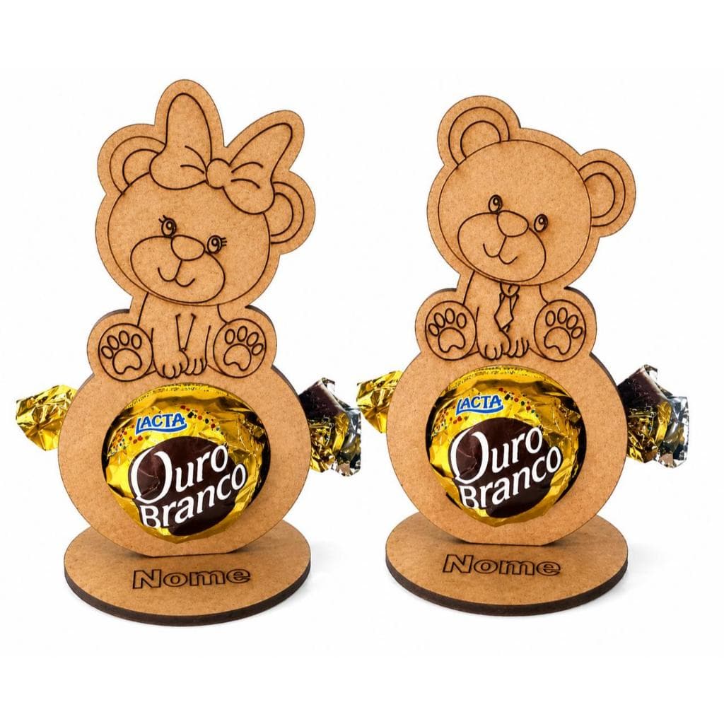 50 porta bombom urso personalizado com nome lembrancinhas VANT3