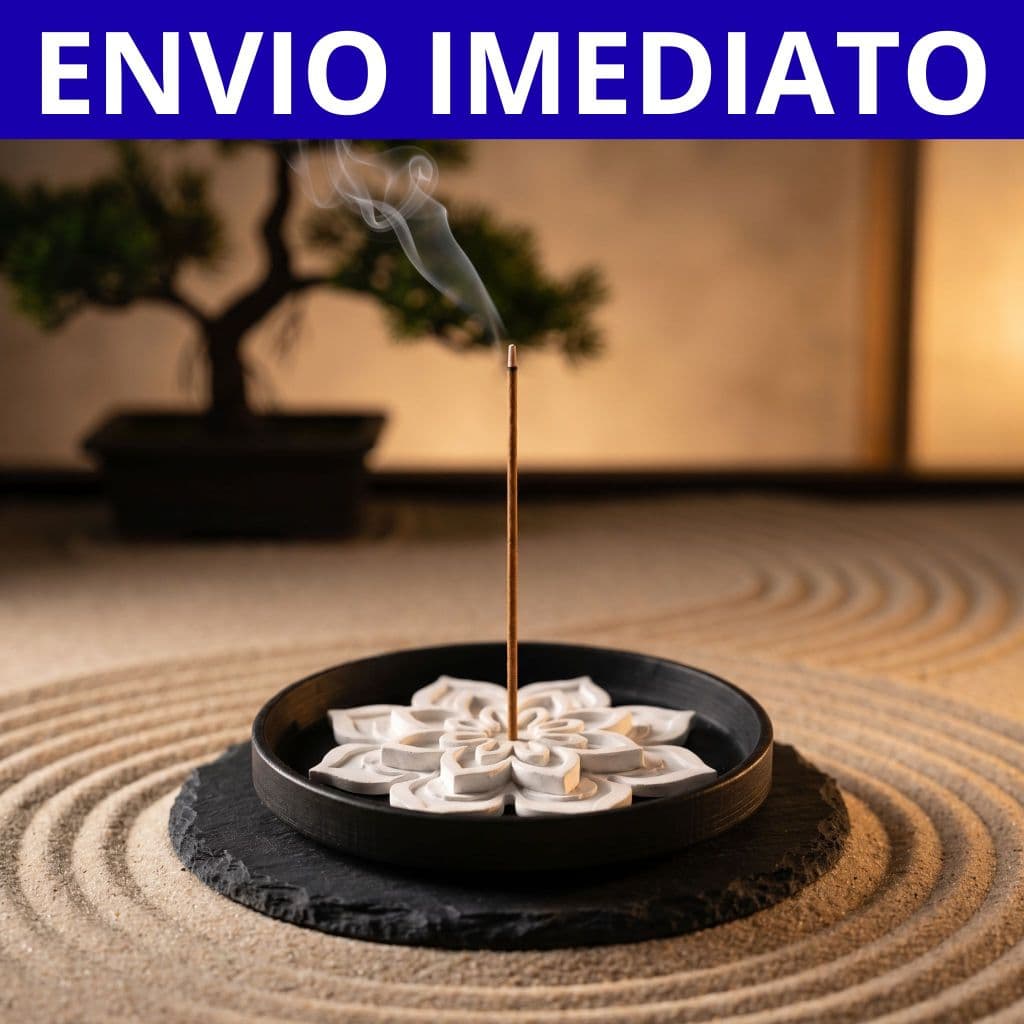 Incensário Porta Incenso Flor de Lótus Bandeja Decorativa Zen Meditação Yoga Aromaterapia Relaxamento 3D
