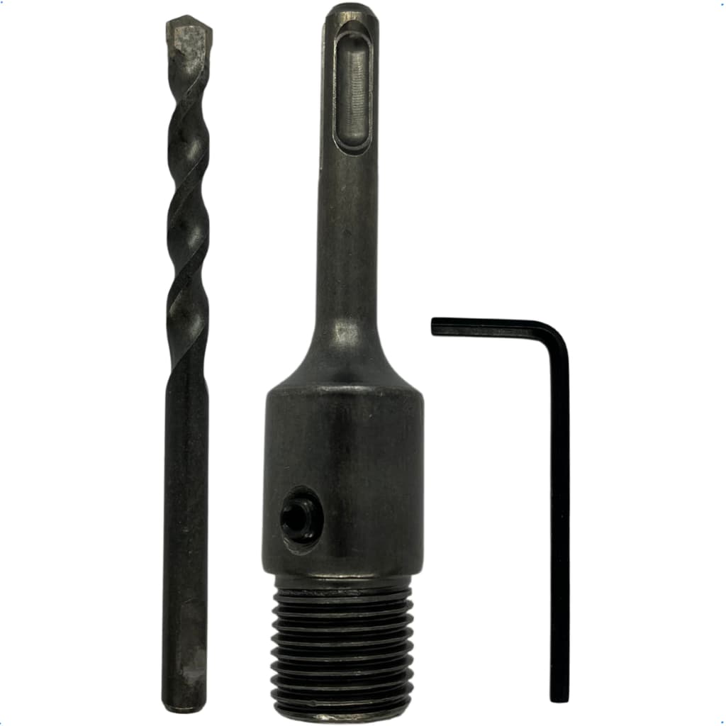 Adaptador Haste Serra Copo ultra resistente 11cm cromo vanadio sds-plus 110mm com broca guia