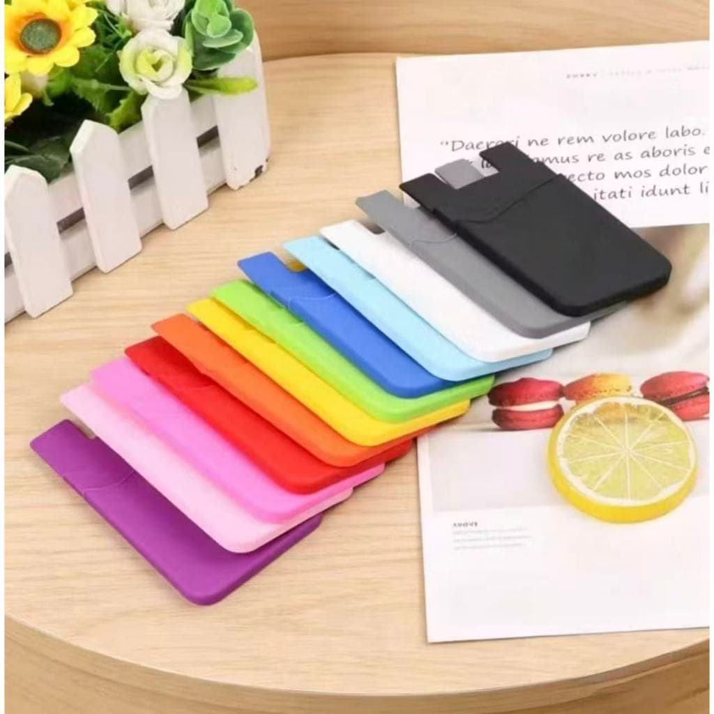 Porta Cartão Duas Abertura Universal Adesivo Para Celular Silicone Premium