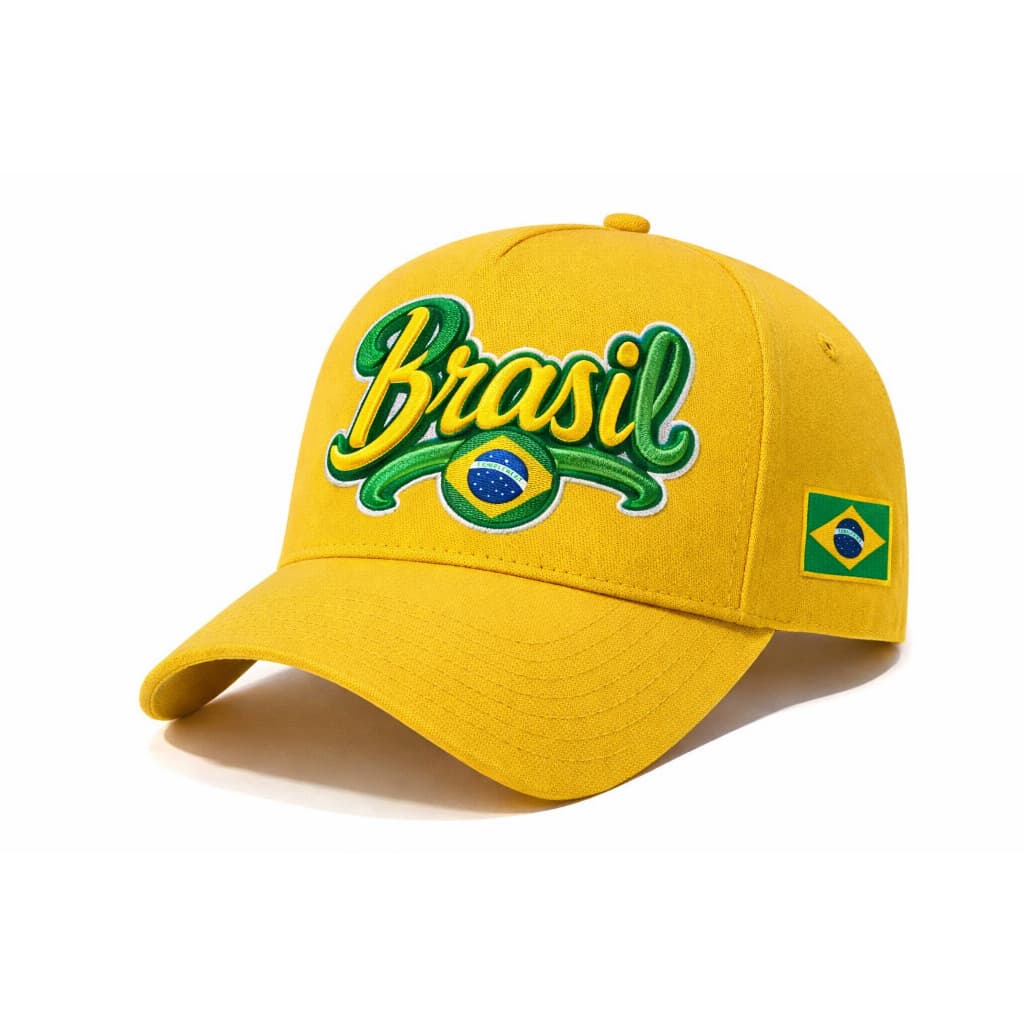 Bone Aba Curva Bulier Modas Brasil Seleçao Brasileira Copa Do Mundo 2026 Amarelo Verde Azul