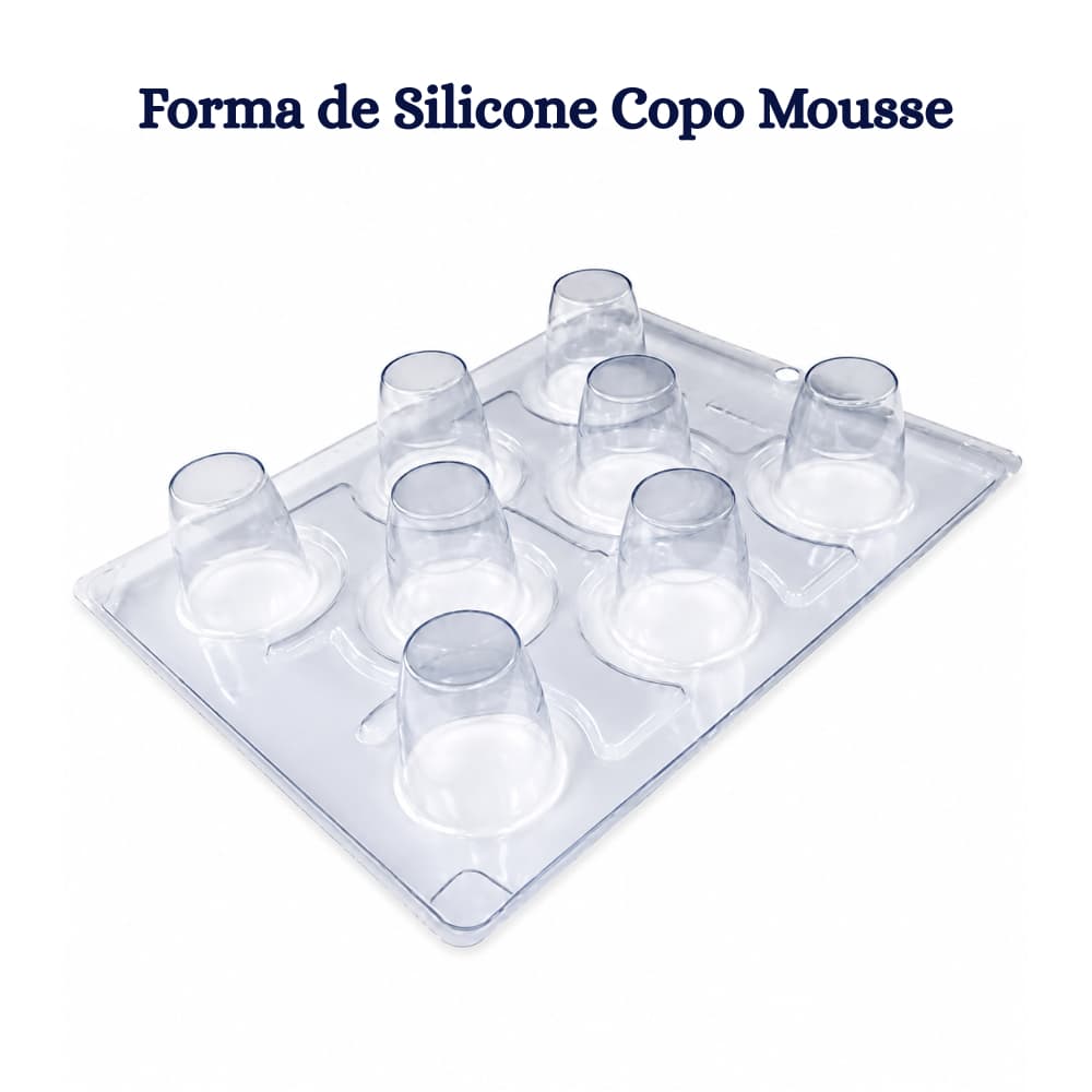 Forma Copo Mousse BWB 9408 Acetato com Silicone Chocolate Doces Confeitaria Profissional Gourmet
