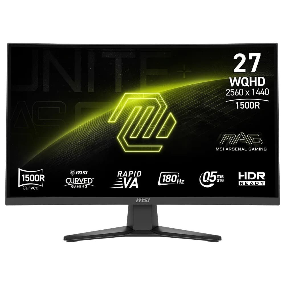 Monitor Gamer MSI MAG 275CQF E18, 27'', Curvo 1500R, WQHD, 180Hz, 0.5ms - 9S6-3CE91H-004