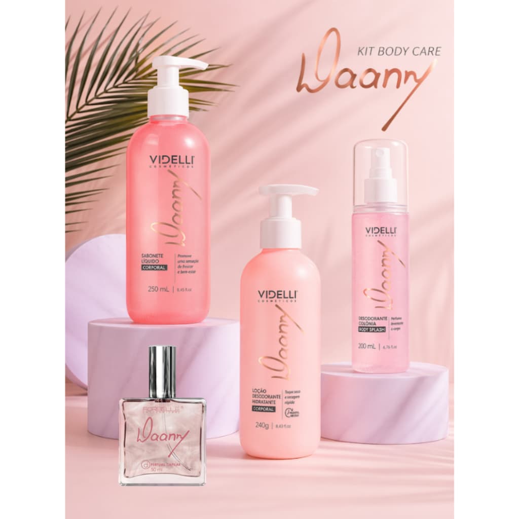 Kit Autocuidado Daanny: Hidratante + Body Splash + Perfume Capilar + Sabonete Forbelle Professional