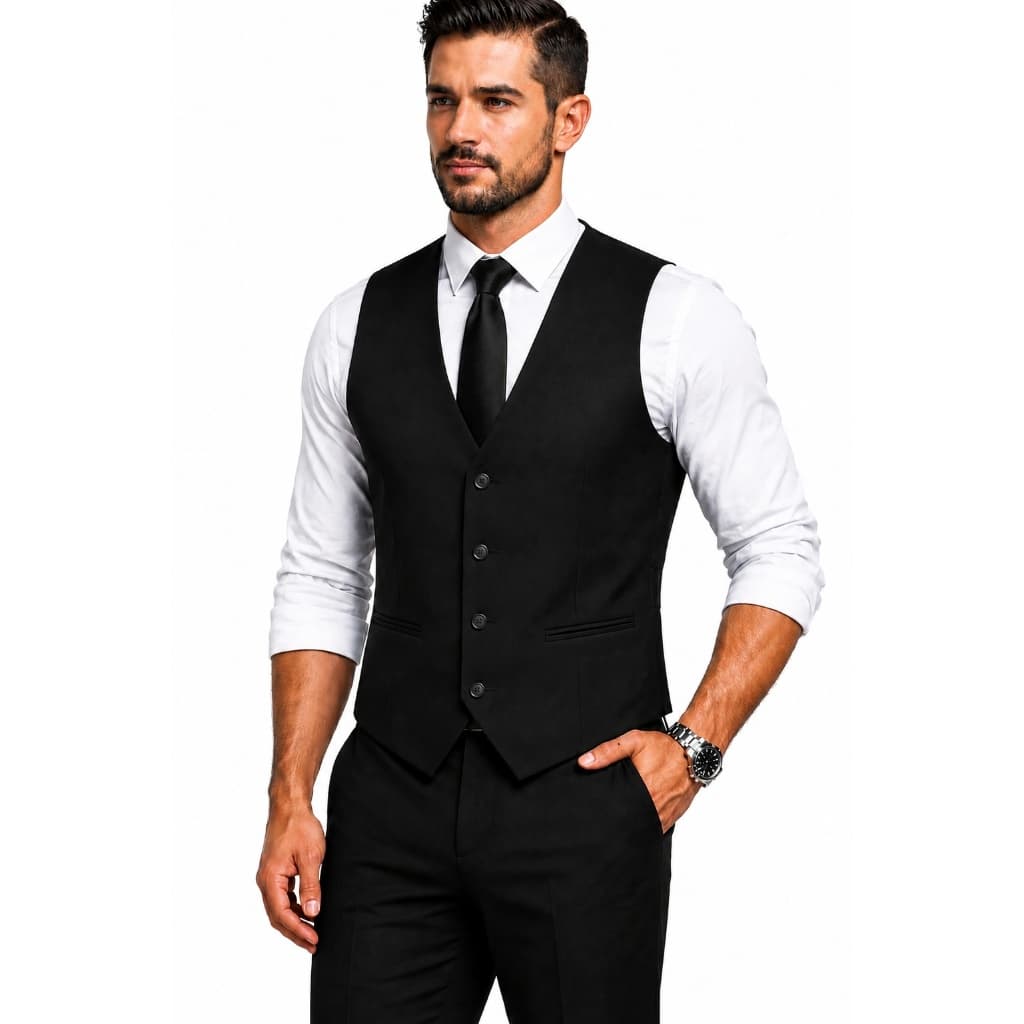 Colete Social Masculino Slim 4 Botões Ajustável Elegante Casamento Festa Várias Cores