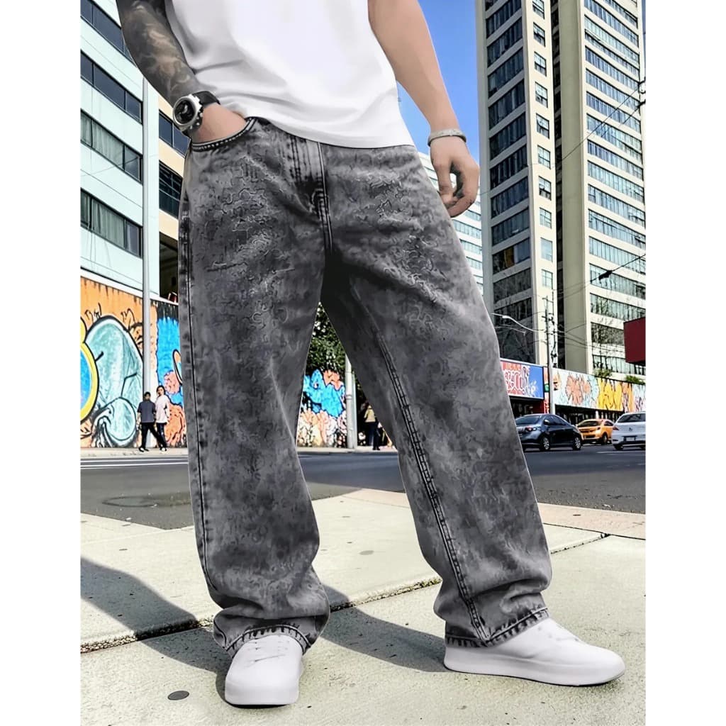 Calça Jeans Balão Streetwear Grafite
