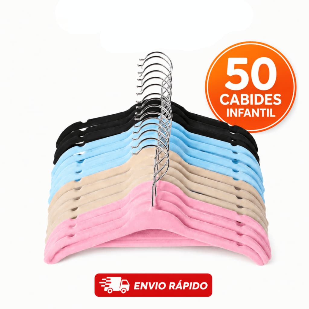 Kit 50 Cabides De Veludo Infantil - QUALIDADE ALTA, PREÇO BAIXO!!