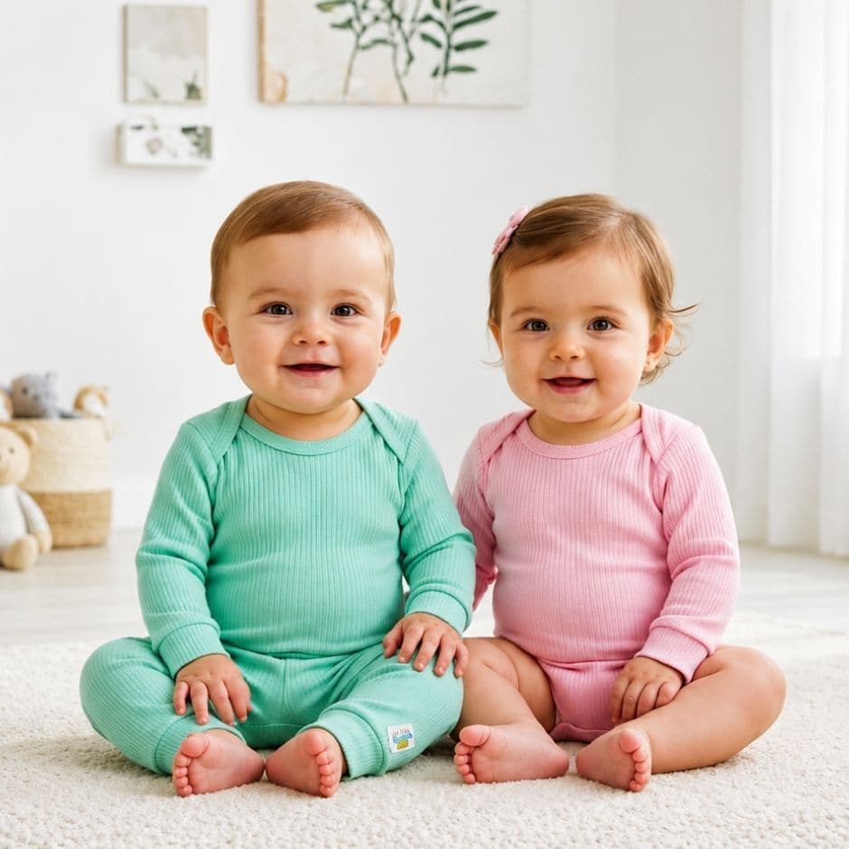 Kit 3 Conjuntos Body E Calça Bebê Infantil Algodão Confortável PM Ao GG Roupa De Bebê