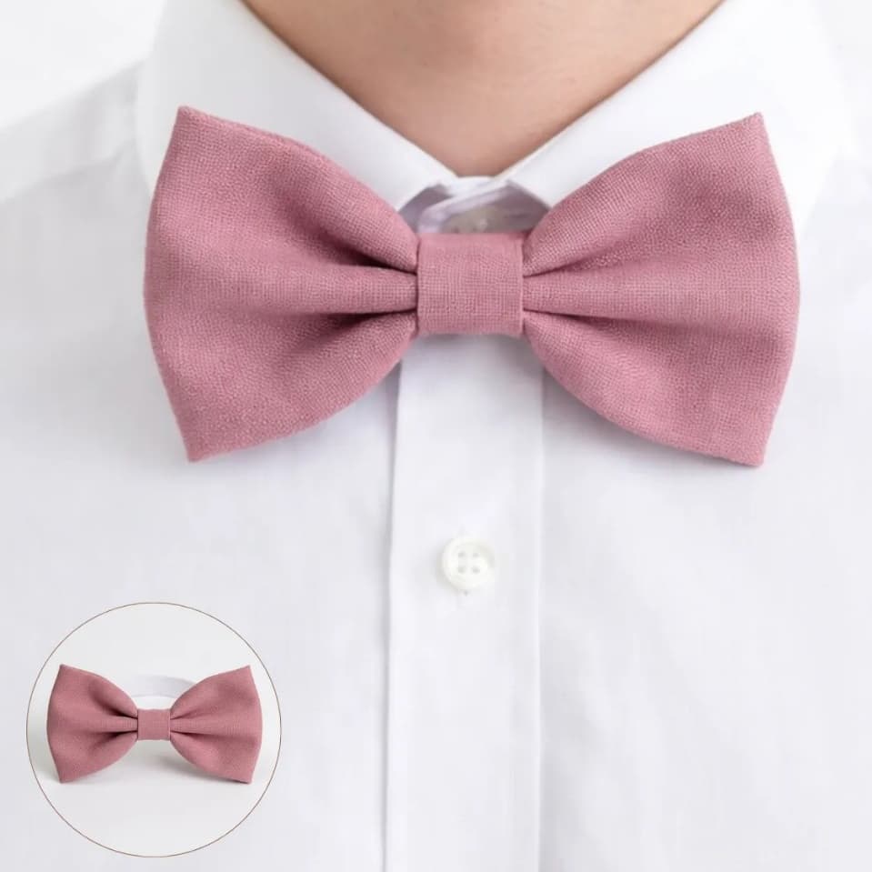 Gravata Borboleta Masculina Rose Canela Fosca Infantil Para Pajens de Casamento e Eventos no Geral