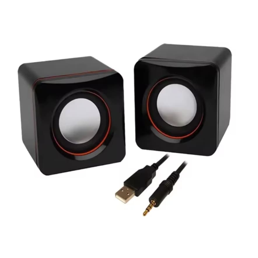 Caixinha de Som Portátil 3W RMS USB P2 Estéreo PC Notebook Celular Controle Volume Plug Play