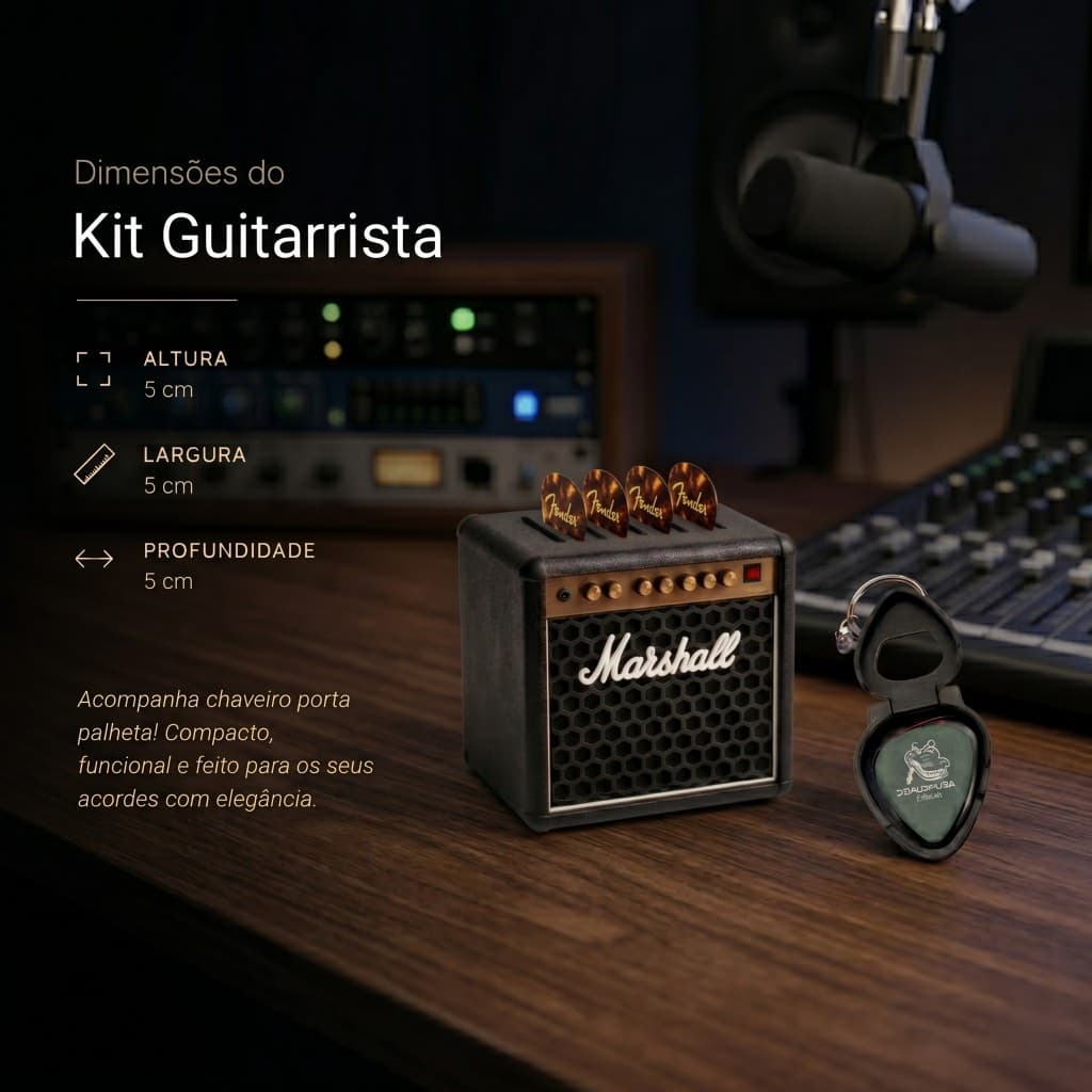 Mini Amplificador de guitarra Suporte de 5 Palhetas | Chaveiro Porta Palhetas!!