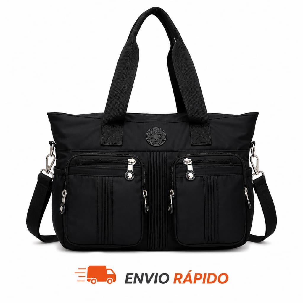 Bolsa Transversal De Ombro Feminina Masculina Cabe notebook com Bolsos Frontais e Alça Grande