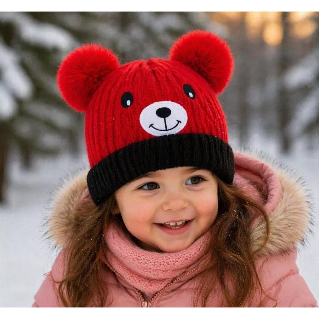 Touca/Gorro Infantil Fofinha Ursinho Orelinha Menina Menina Frio Inverno
