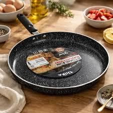 Frigideira Tapioqueira Panquequeira 26cm Preta Antiaderente Inducao Panqueca Tapioca Facil Limpeza