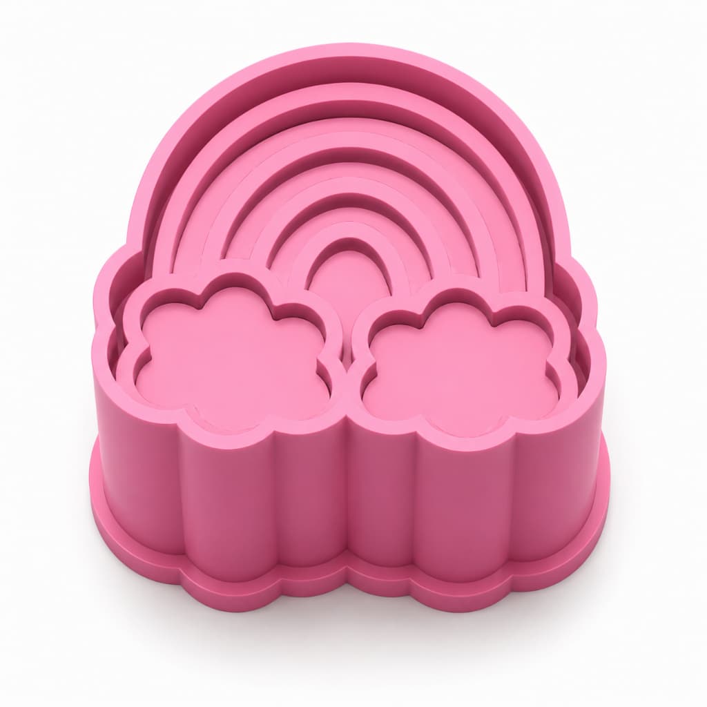 Ejetor de Brigadeiro Arco-Íris com Nuvens – PLA Premium