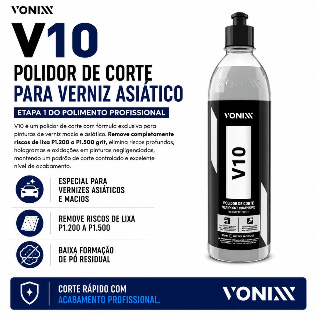 V10 Vonixx Polidor De Corte Para Verniz Asiático 500ml