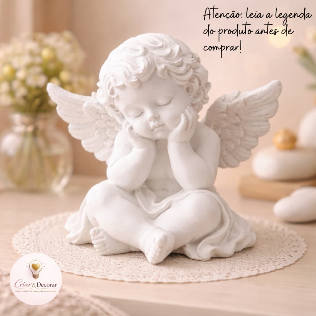 Lembrancinha Anjinho Decorativo Batizado Chá Bebê Nascimento Comunhão 3D Ref:003