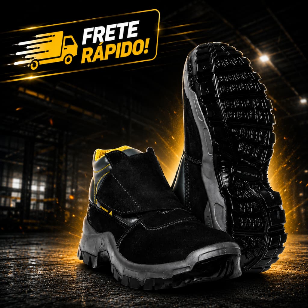 Bota Botina Couro Impermeável Nobuck Velcro Deltaplus Vitoria Bidensidade Conforto Bico PVC CA5437