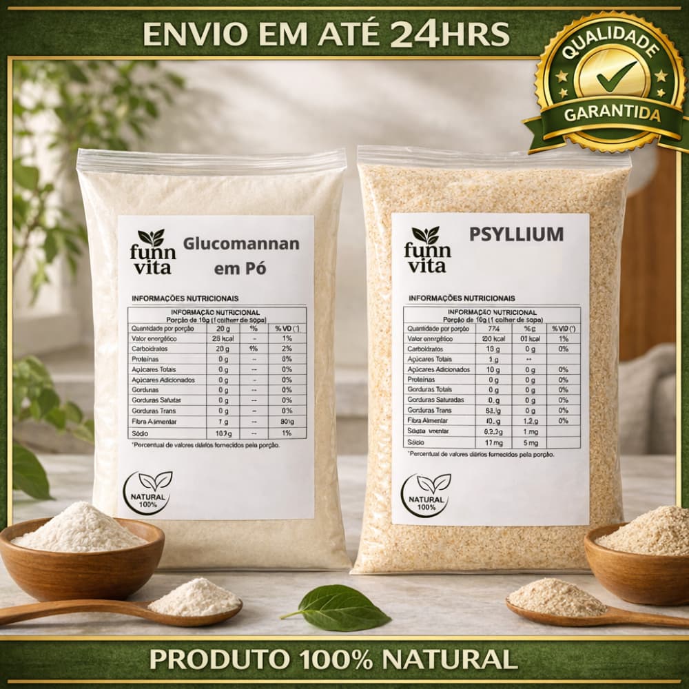 GLUCOMANNAN + PSYLLIUM HUSK 100% NATURAL PURO