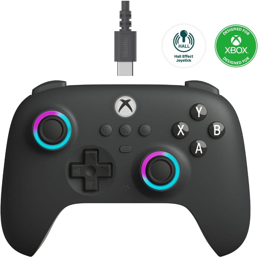 Controle Para Xbox Series, One e PC, 8bitdo Ultimate C, com Cabo e Analogicos Hall Effect Licenciado